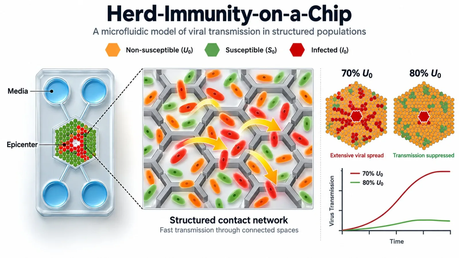 Herd-Immunity-on-a-Chip: Viral Transmission Simülasyonu İçin Mikrofluidik Platform